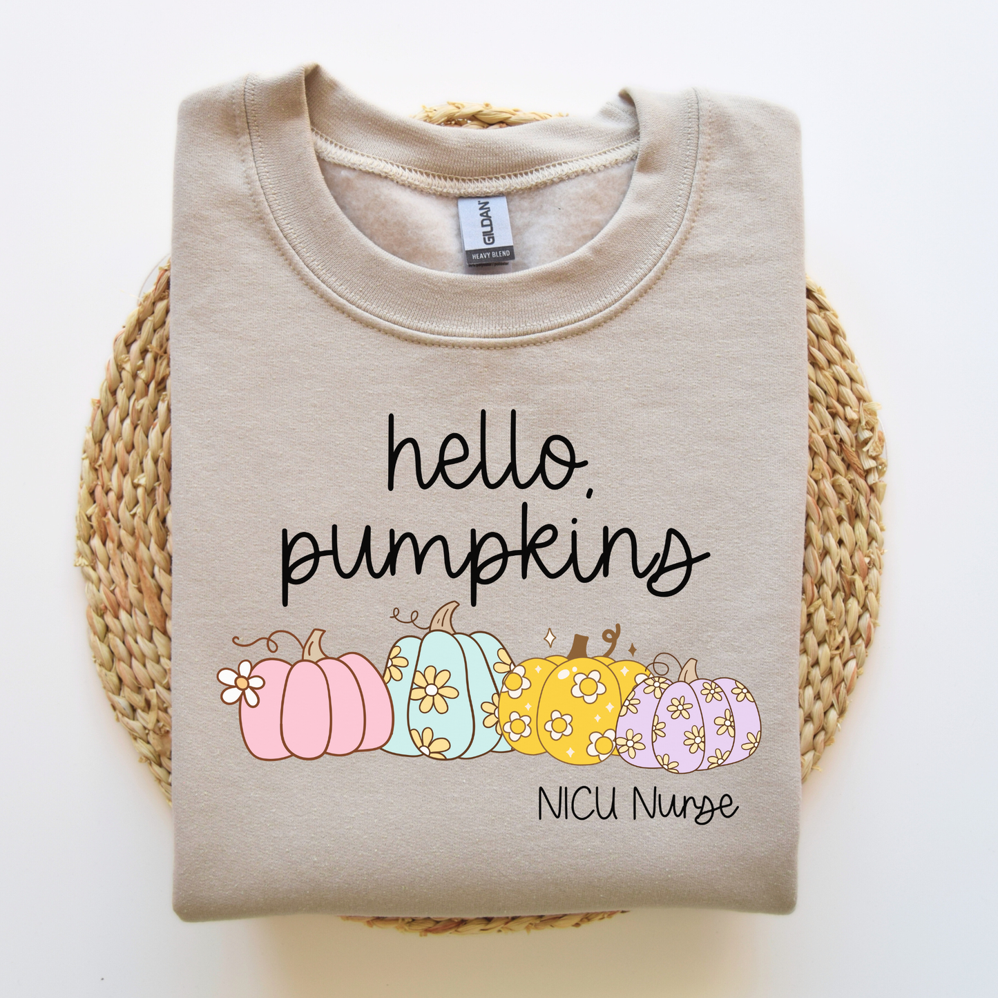Pastel Pumpkin Halloween NICU Nurse Sweatshirt