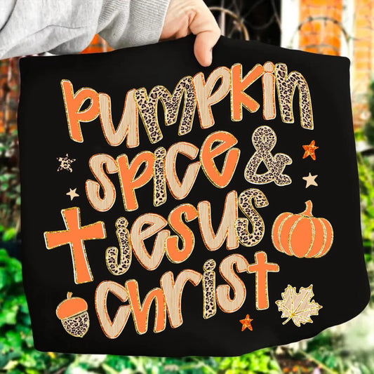 Pumpkin Spice & Jesus Christ T-Shirt | Christian Fall Comfort Colors Tee