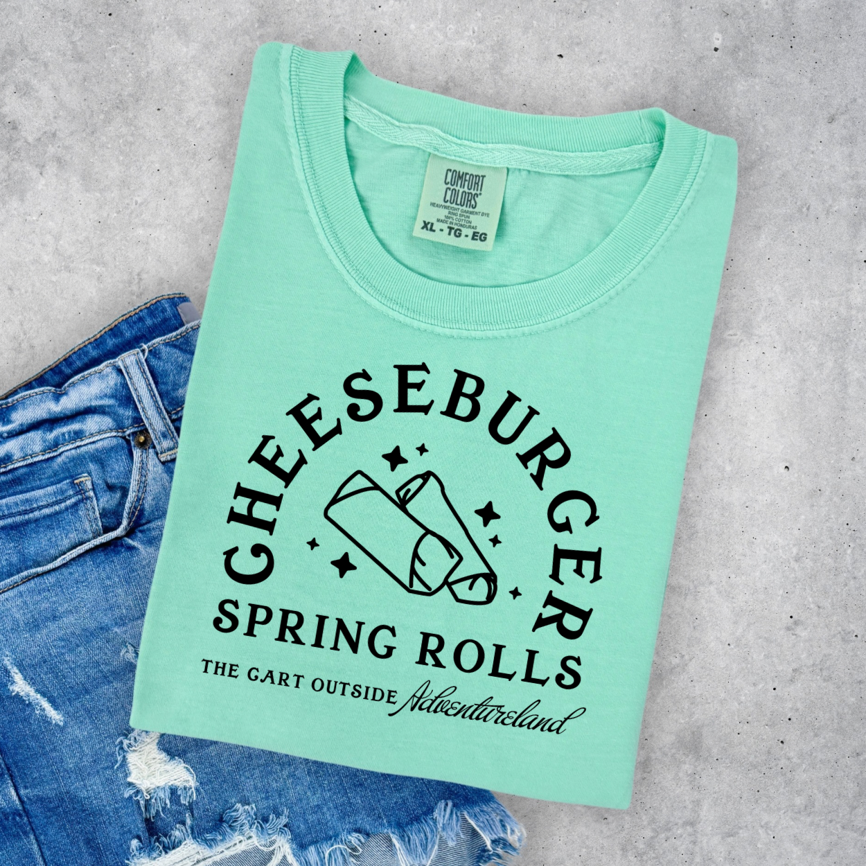 CHEESEBURGER SPRING ROLL CART SHIRT | Cozy Park Day Shirt