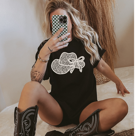 Lace Cowgirl Hat Shirt