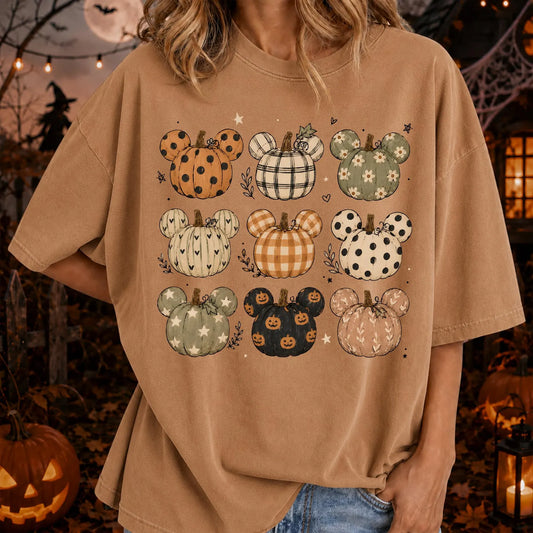 Preppy Mouse Pumpkins Halloween Shirt | Magical Theme Park Shirt & Tank | Adult Comfort Colors Tee