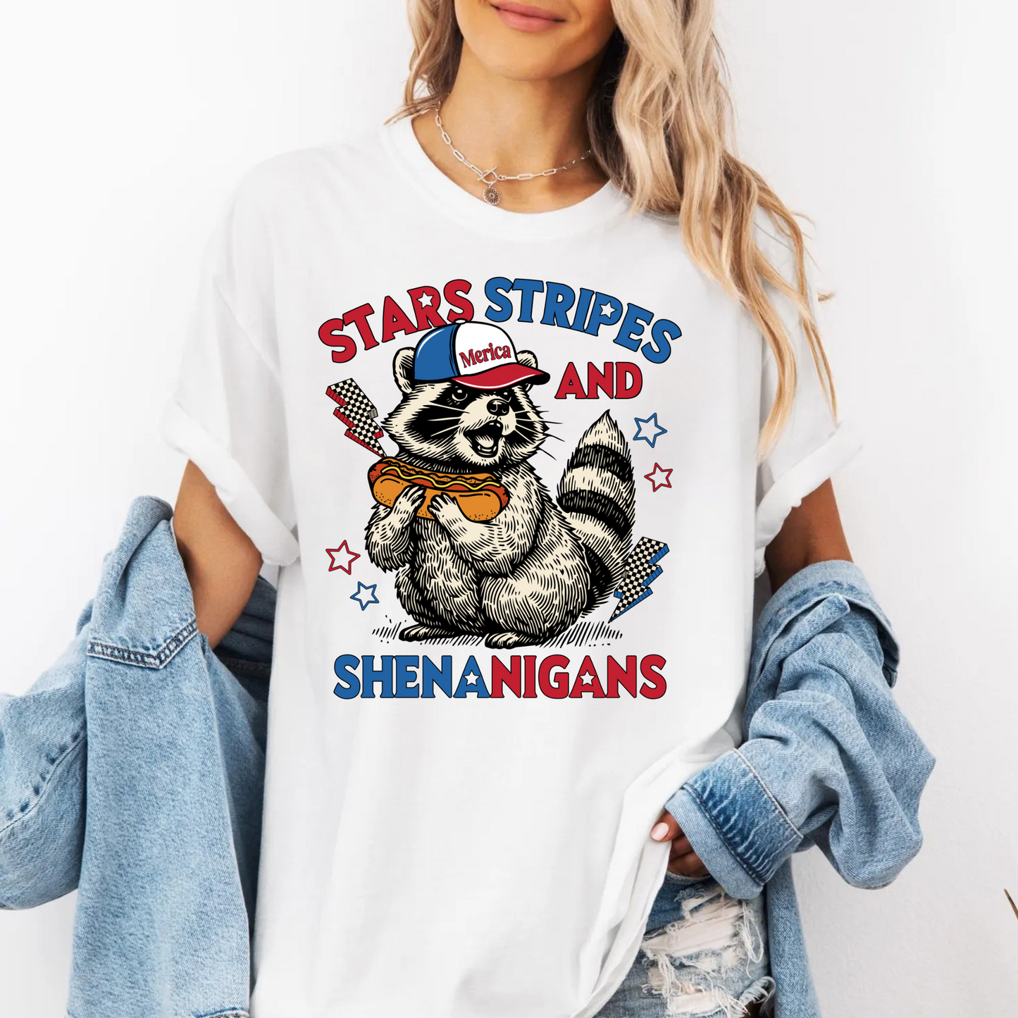 Stars Stripes and Shenanigans Raccoon Shirt