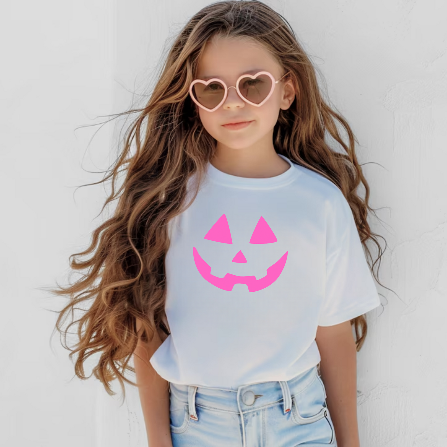 Pink Jack-o’-lantern Halloween Shirt for Kids - Comfort Colors