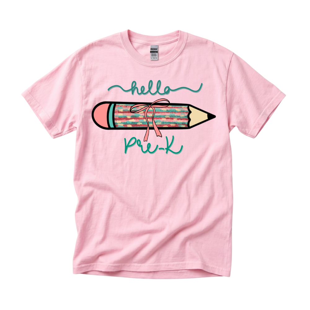Hello Grade Level Back to School Shirt | Kids Pencil School Tee