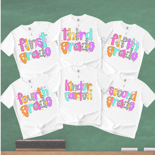 Colorful Grade Level Back to School Shirt | Kids Polka Dot School Tee