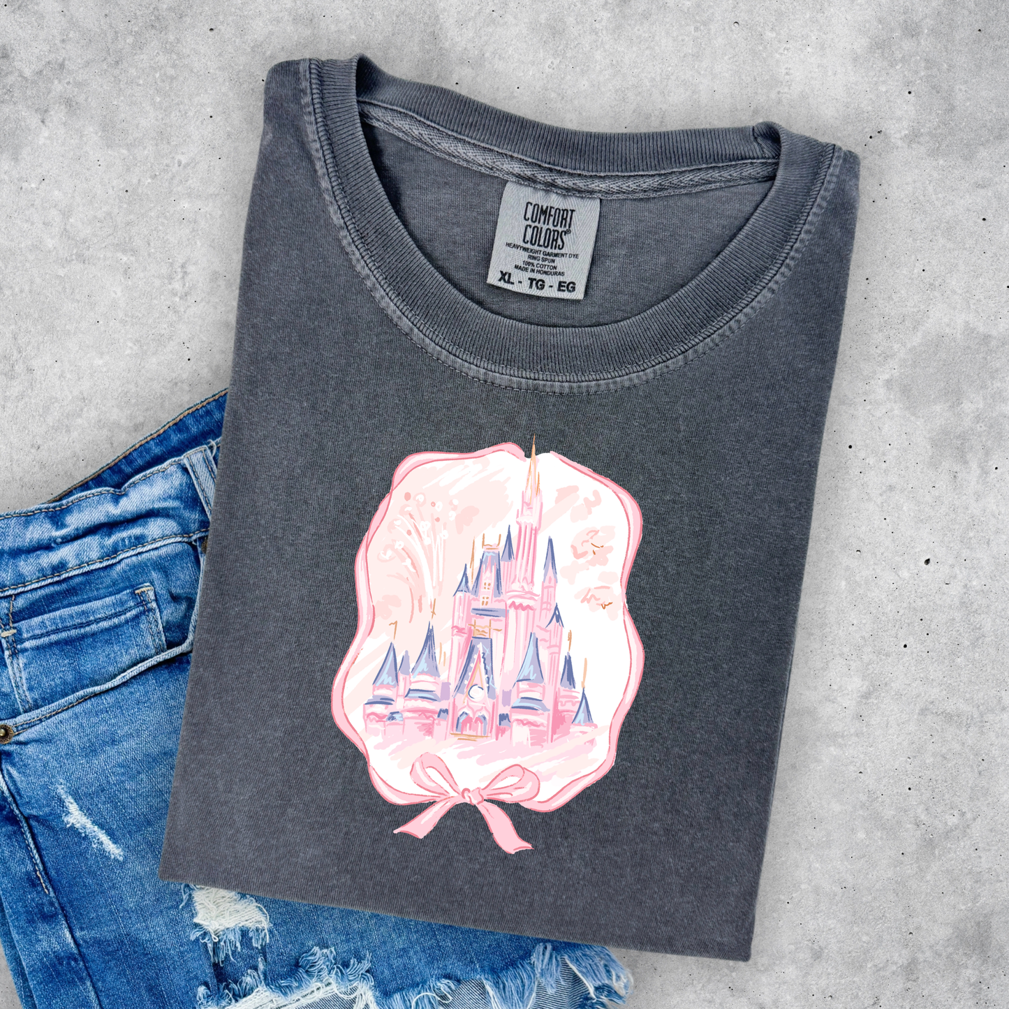 COQUETTE PINK CASTLE SHIRT | Cozy Park Day Shirt