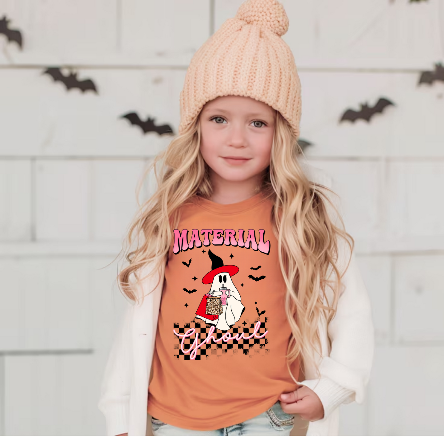 Material Ghoul Halloween Shirt for Kids - Comfort Colors