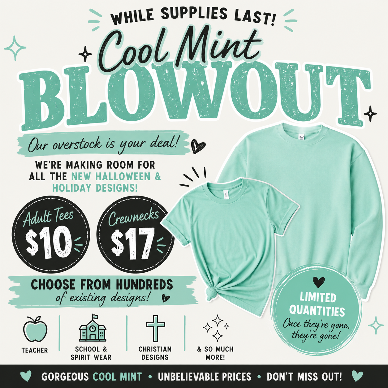 COOL MINT BLOWOUT!