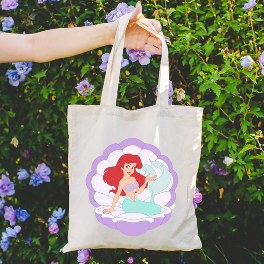 Mermaid in Clam Shell Tote Bag