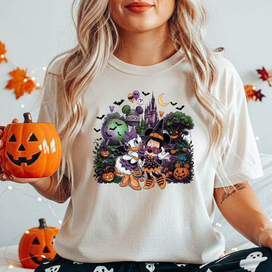 Halloween Minnie & Daisy | Magical Theme Park Halloween Party Shirt or Tank | Spooky Season Vacation Shirt for Women