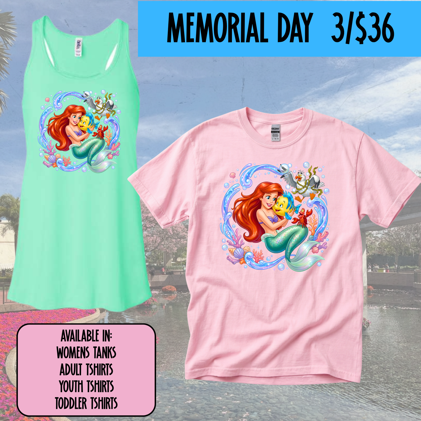 ARIEL MERMAID -  MAGICAL MEMORIAL DAY EVENT