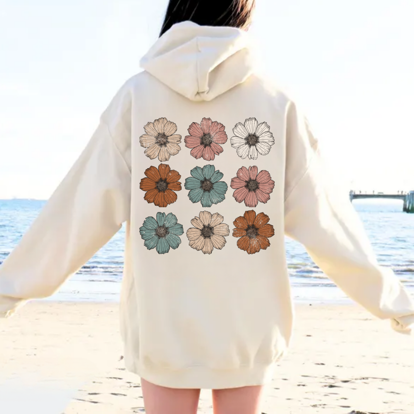 Retro Flower Hoodie