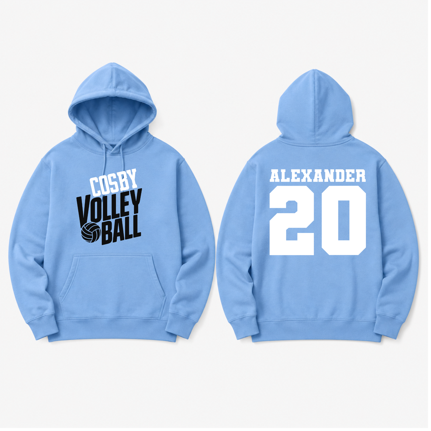 Custom Girls Volleyball Hoodie | Personalized Team Hoodie with Name, Number & School Colors | Volleyball Team Sweatshirt