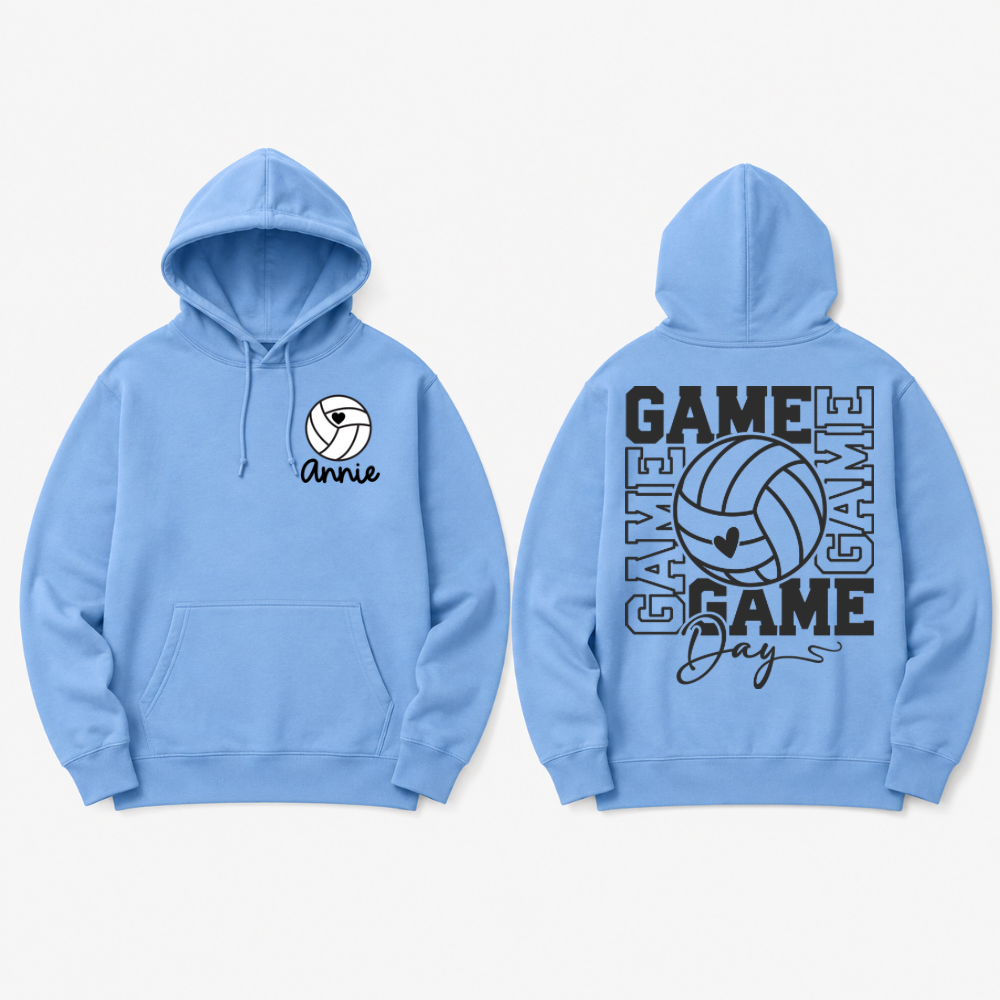 Personalized Girls Volleyball Hoodie | Custom Game Day Hoodie with Name | Volleyball Player Sweatshirt | Team Spirit Hoodie
