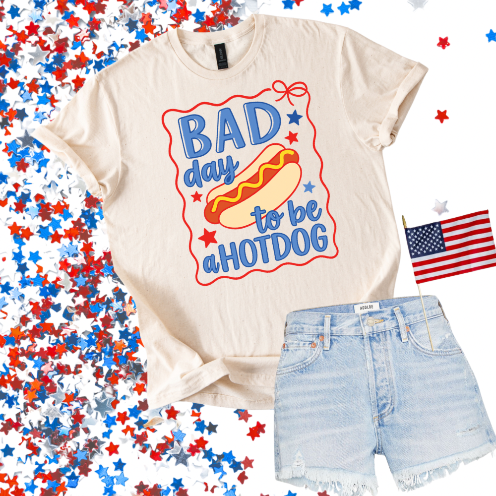 Bad Day to Be a Hot Dog Shirt | Funny 4th of July Tee | Patriotic Summer Graphic Shirt