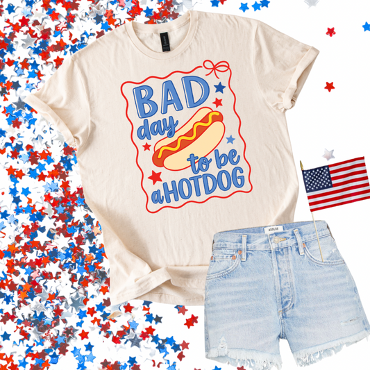 Bad Day to Be a Hot Dog Shirt | Funny 4th of July Tee | Patriotic Summer Graphic Shirt