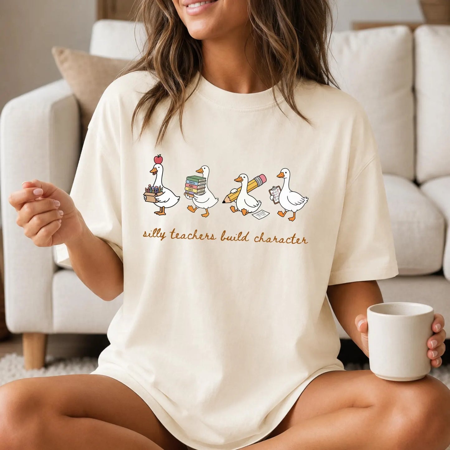 SILLY TEACHERS BUILD CHARACTER - BELLA CANVAS TSHIRT - TEACHER TUESDAY SALE