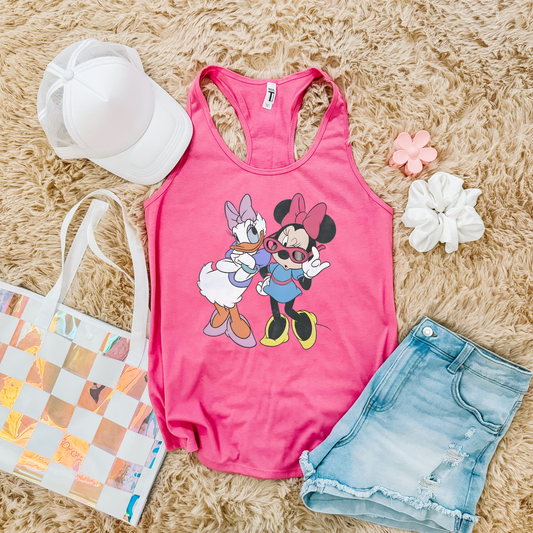 Retro Minnie & Daisy Tank Top | Magical Park Day Racerback Tank for Women | Lightweight Next Level Tank