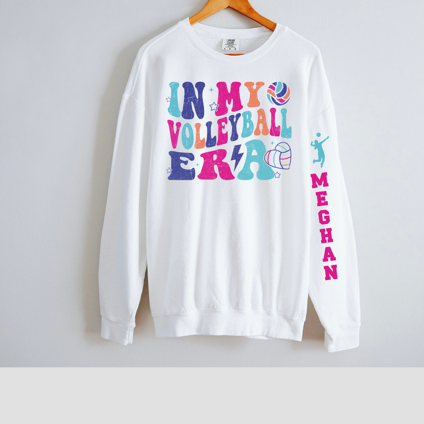 In My Volleyball Era Sweatshirt with Personalized Sleeve