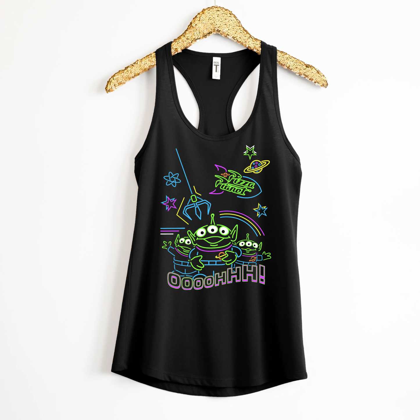 TOY ALIENS Tank Top | Magical Park Day Racerback Tank for Women | Lightweight Next Level Tank