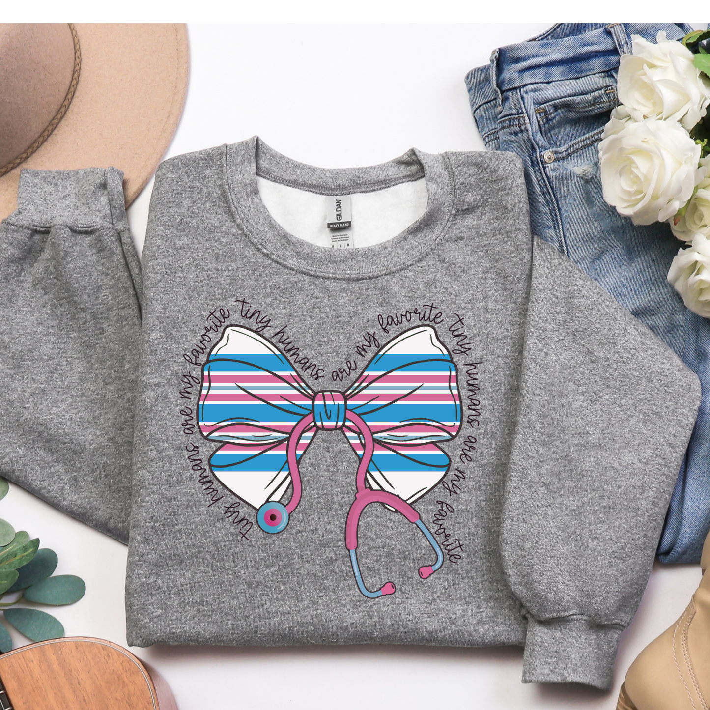 Labor and Delivery Nurse Hospital Bow Sweatshirt