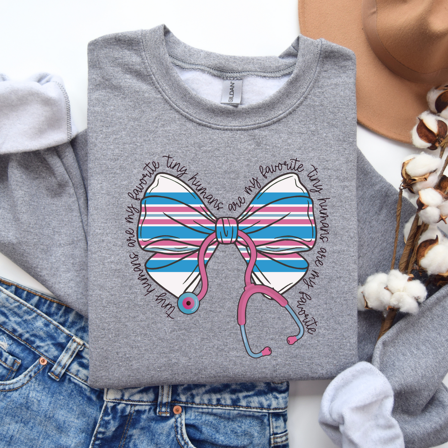 Labor and Delivery Nurse Hospital Bow Sweatshirt