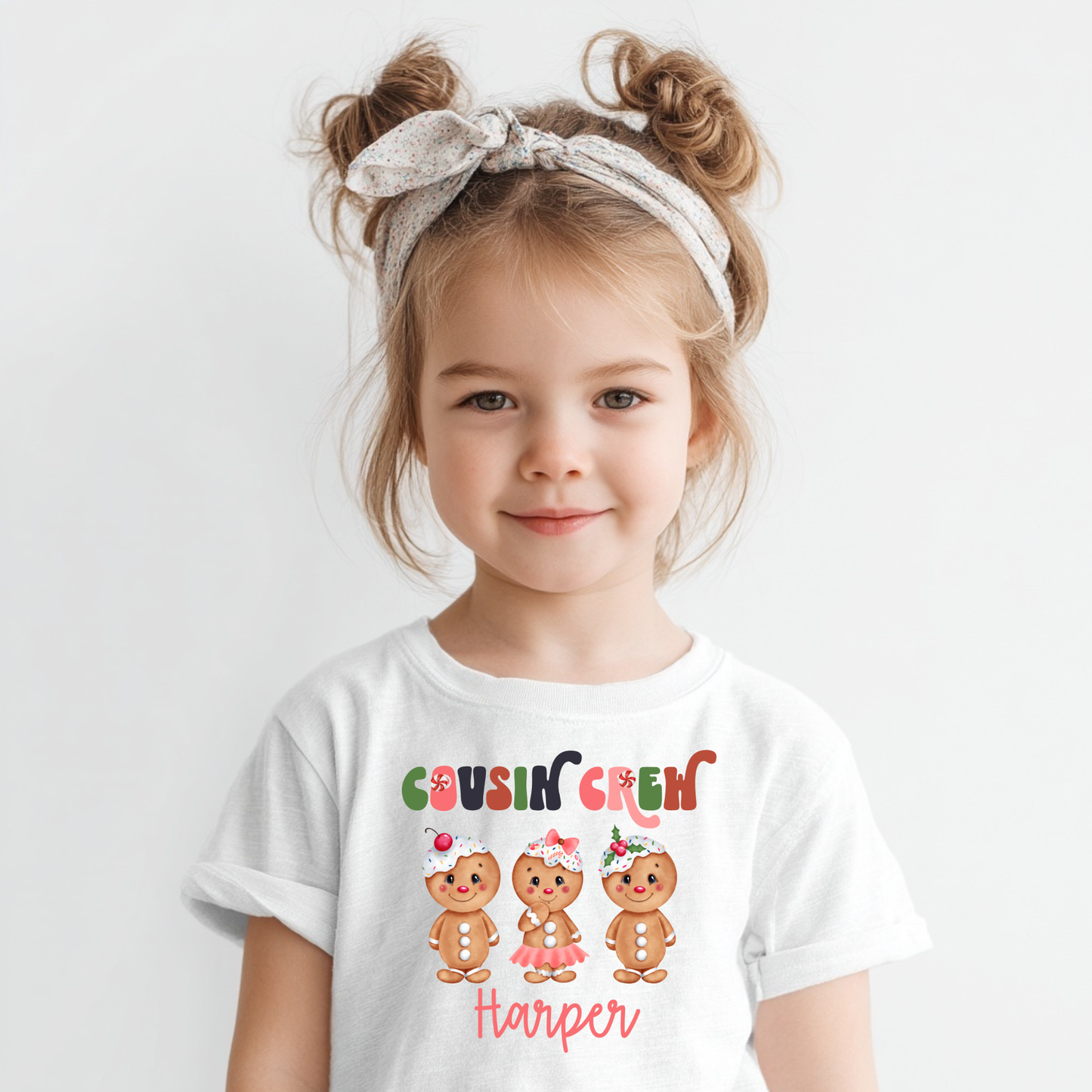 Personalized Christmas Cousin Crew Shirts | Gingerbread Boy & Girl | Custom Family Holiday Matching Tees