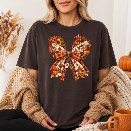 MAGICAL FALL BOW SHIRT - FALL HALLOWEEN COMFORT COLORS TEE