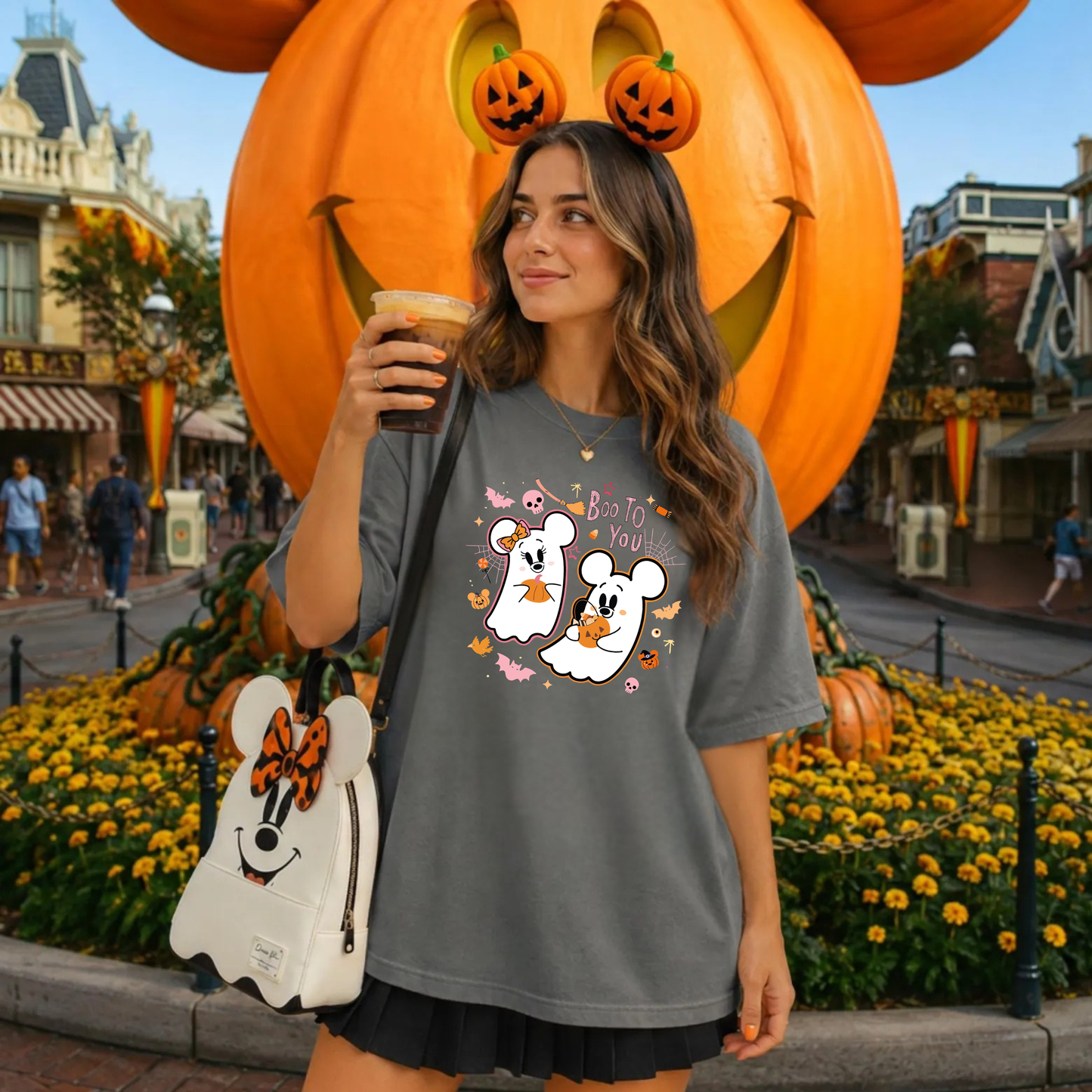 Pink Ghost Boo To You Halloween Shirt | Magical Theme Park Shirt & Tank | Adult Comfort Colors Tee