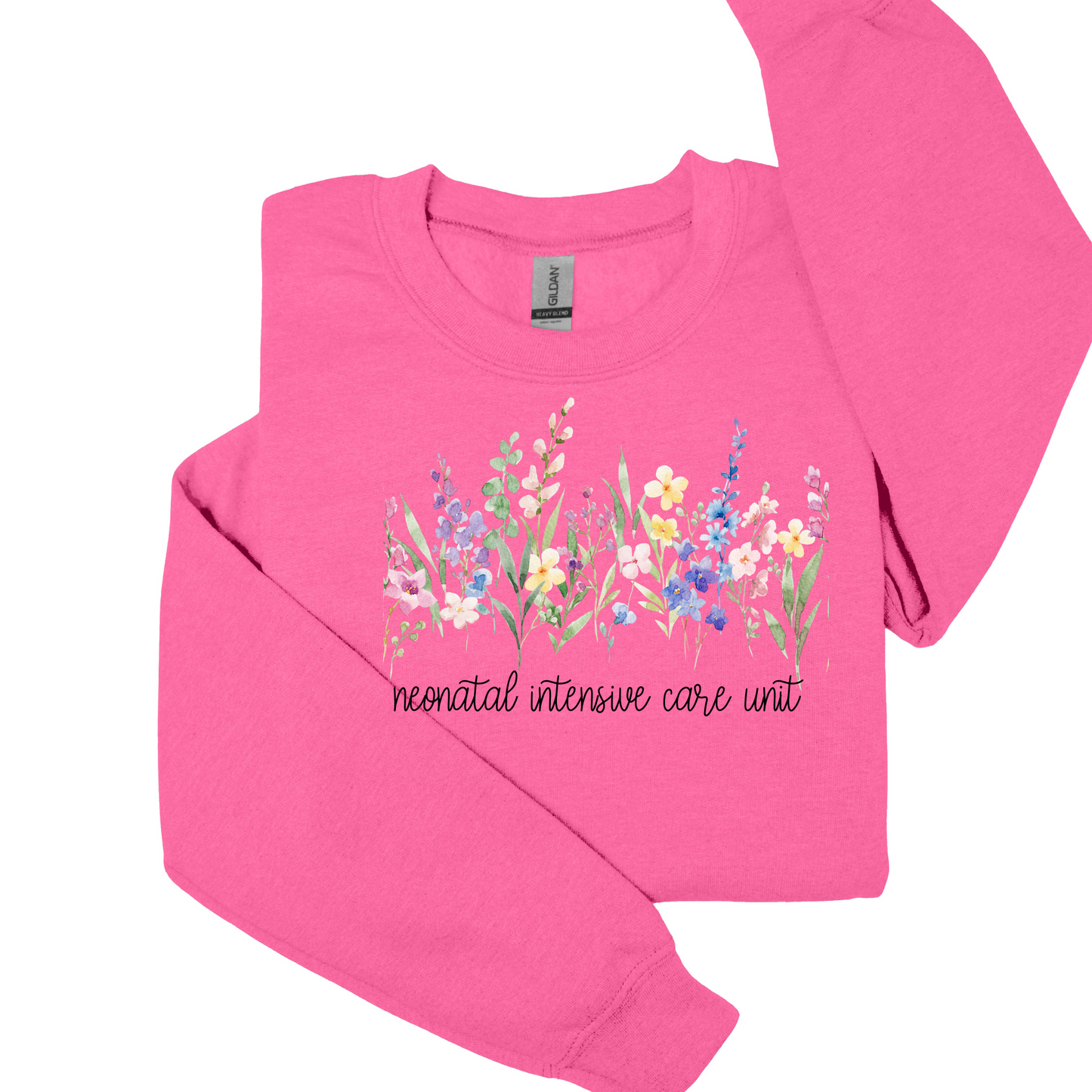 Wildflower NICU nurse crewneck sweatshirt