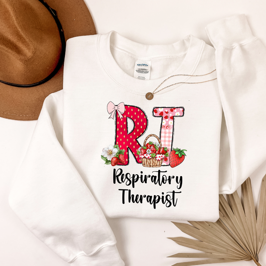 Strawberry Respiratory Therapist Crewneck Sweatshirt