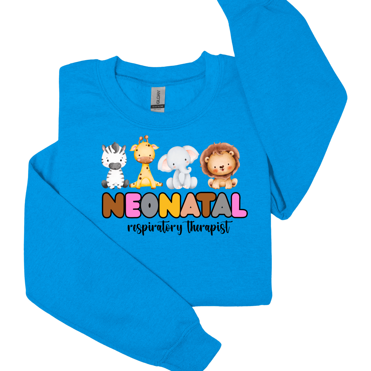 Zoo Animals Neonatal Respiratory Therapist Crewneck Sweatshirt