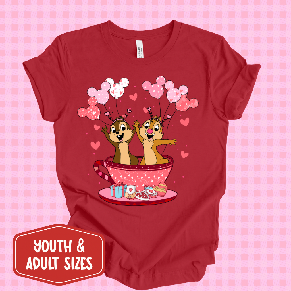 Chipmunks Valentine’s Day Shirt - Youth and Adult Sizes