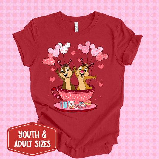 Chipmunks Valentine’s Day Shirt - Youth and Adult Sizes