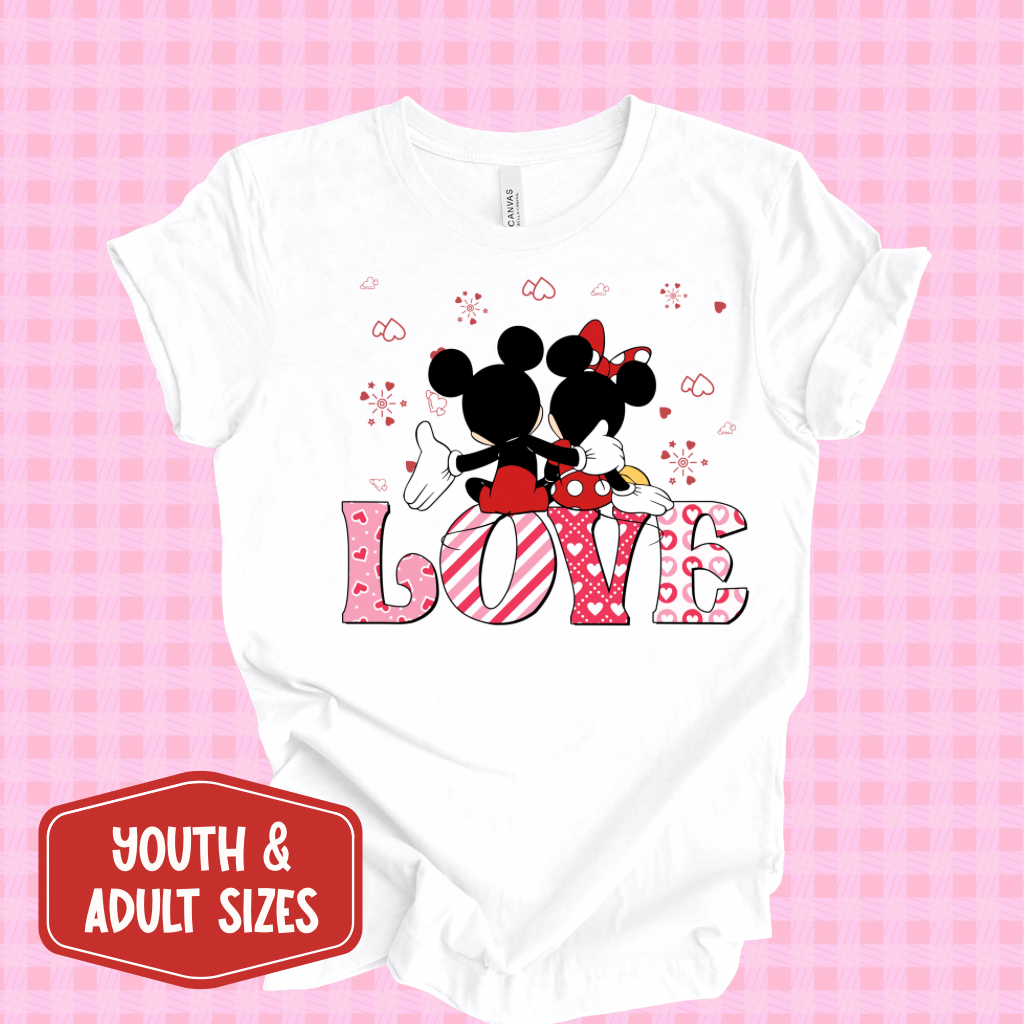 Mouse Love Valentine’s Day Shirt - Youth and Adult Sizes