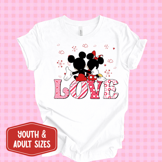 Mouse Love Valentine’s Day Shirt - Youth and Adult Sizes