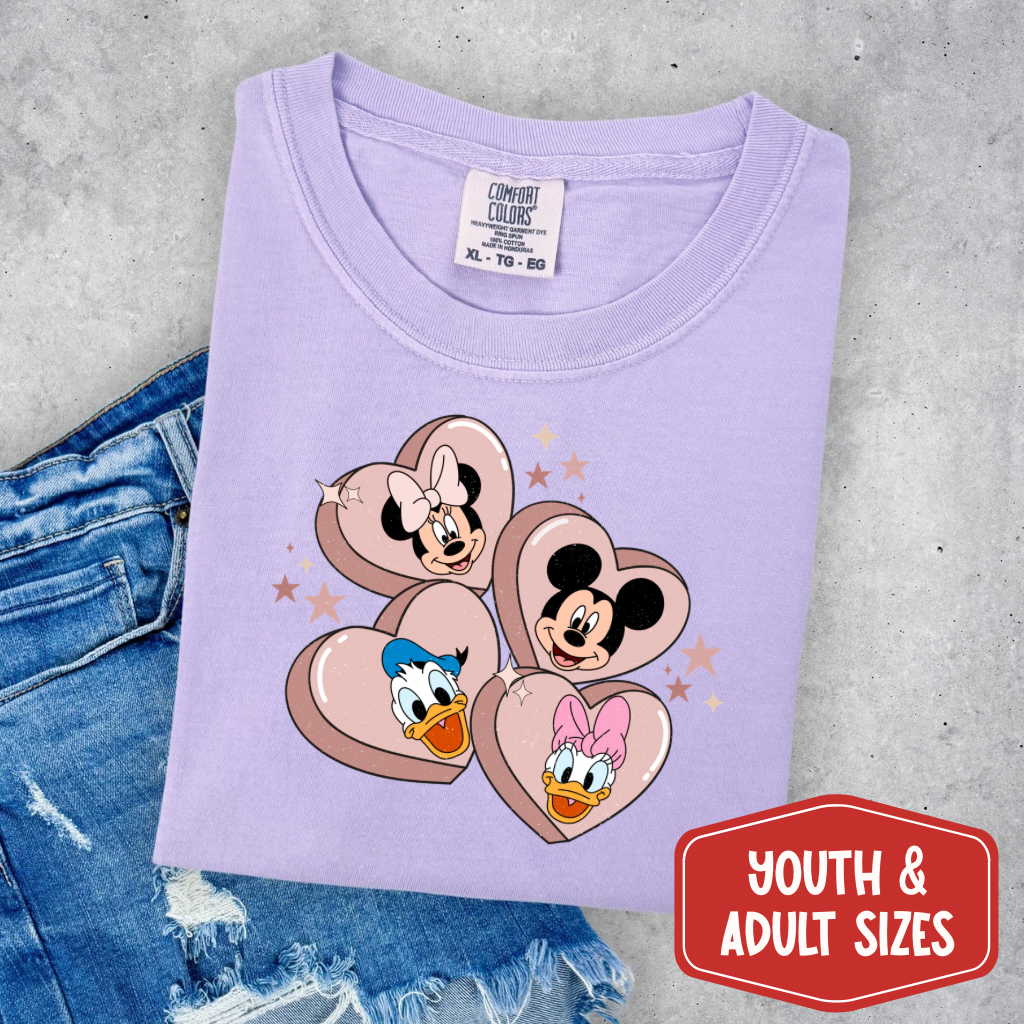 Candy Hearts Mouse Gang Valentine’s Day Shirt - Youth & Adult Sizes