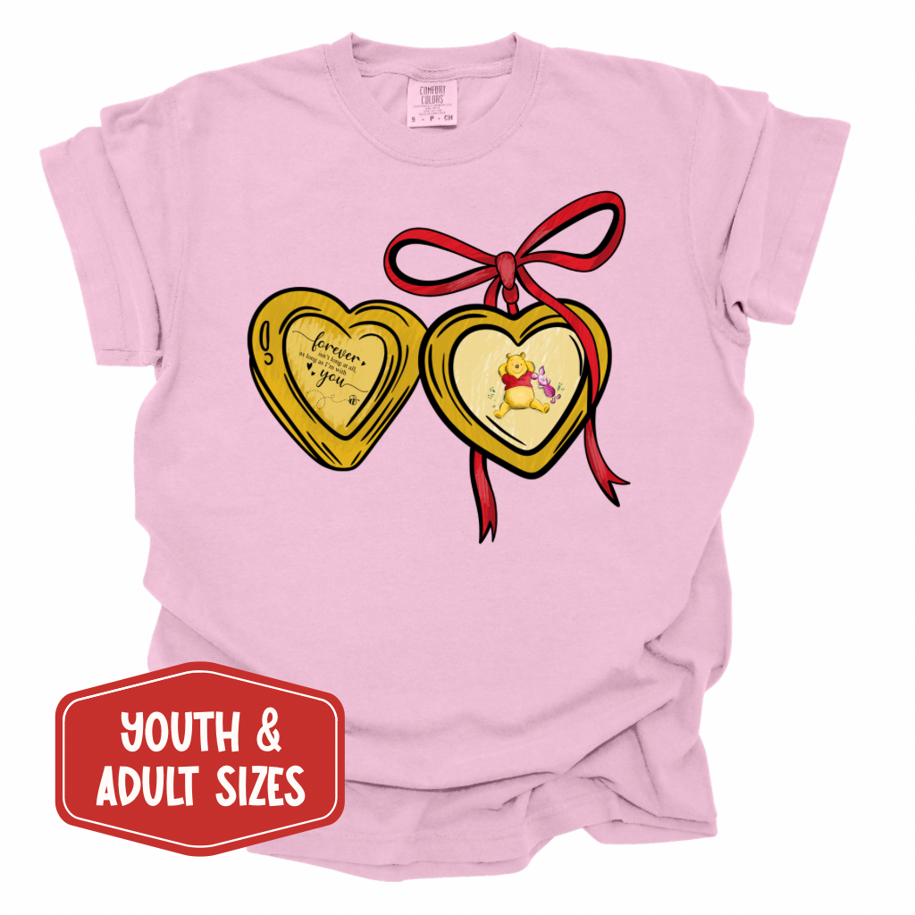 Pooh Locket Valentine’s Day Shirt - Youth & Adult Sizes