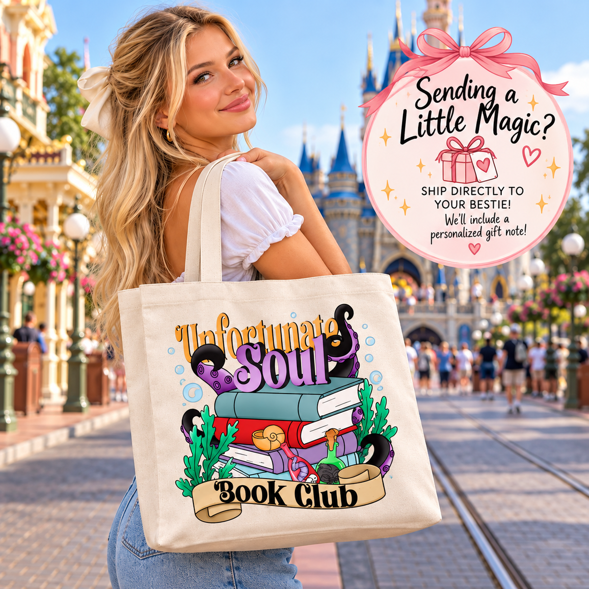 Unfortunate Souls Book Club Canvas Tote Bag | Book Lover Gift