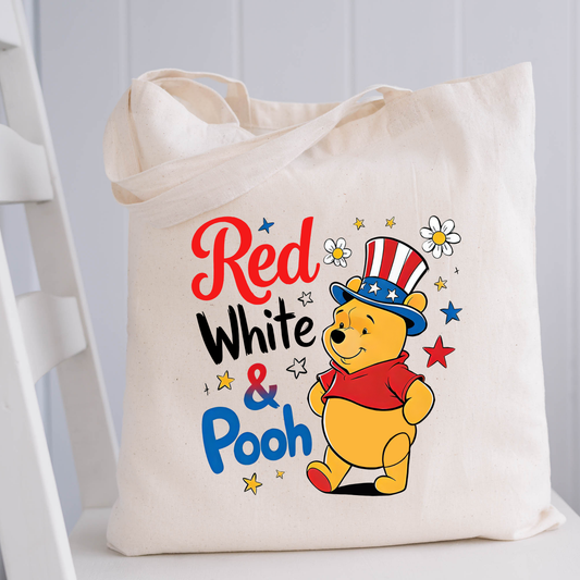 Patriotic Theme Park Tote Bag | July 4th Vacation Tote | Americana Park Day Bag | Red White and Blue Travel Tote
