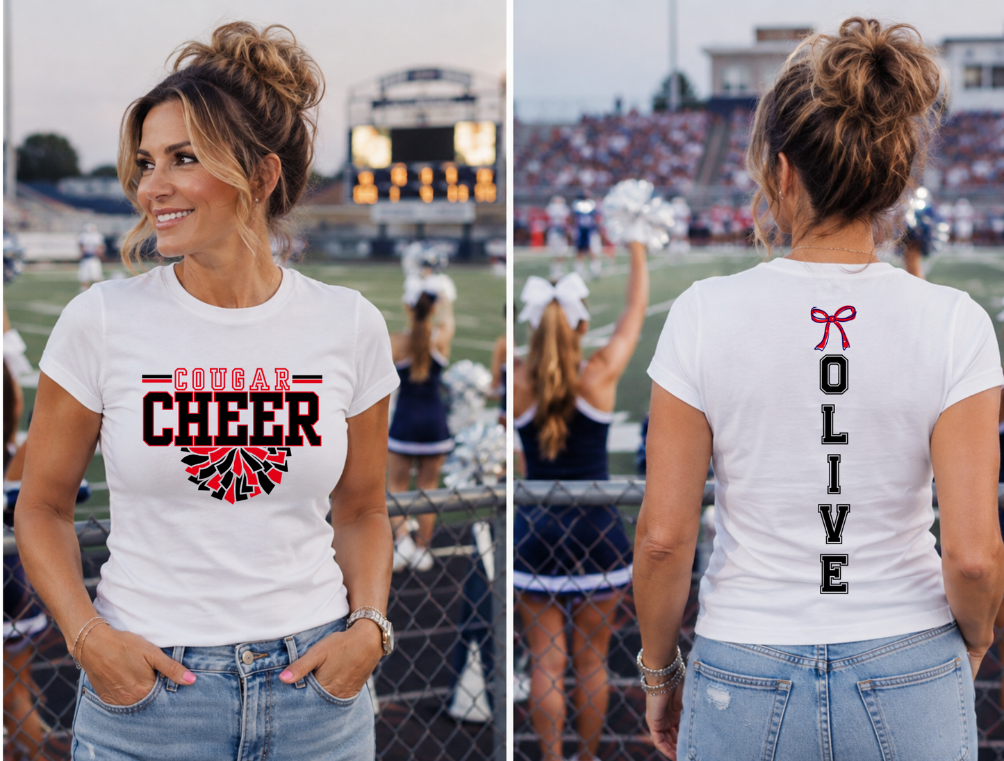 Custom Cheer Team Shirt | Personalized Team Name & Cheerleader Name Bella Canvas Tee