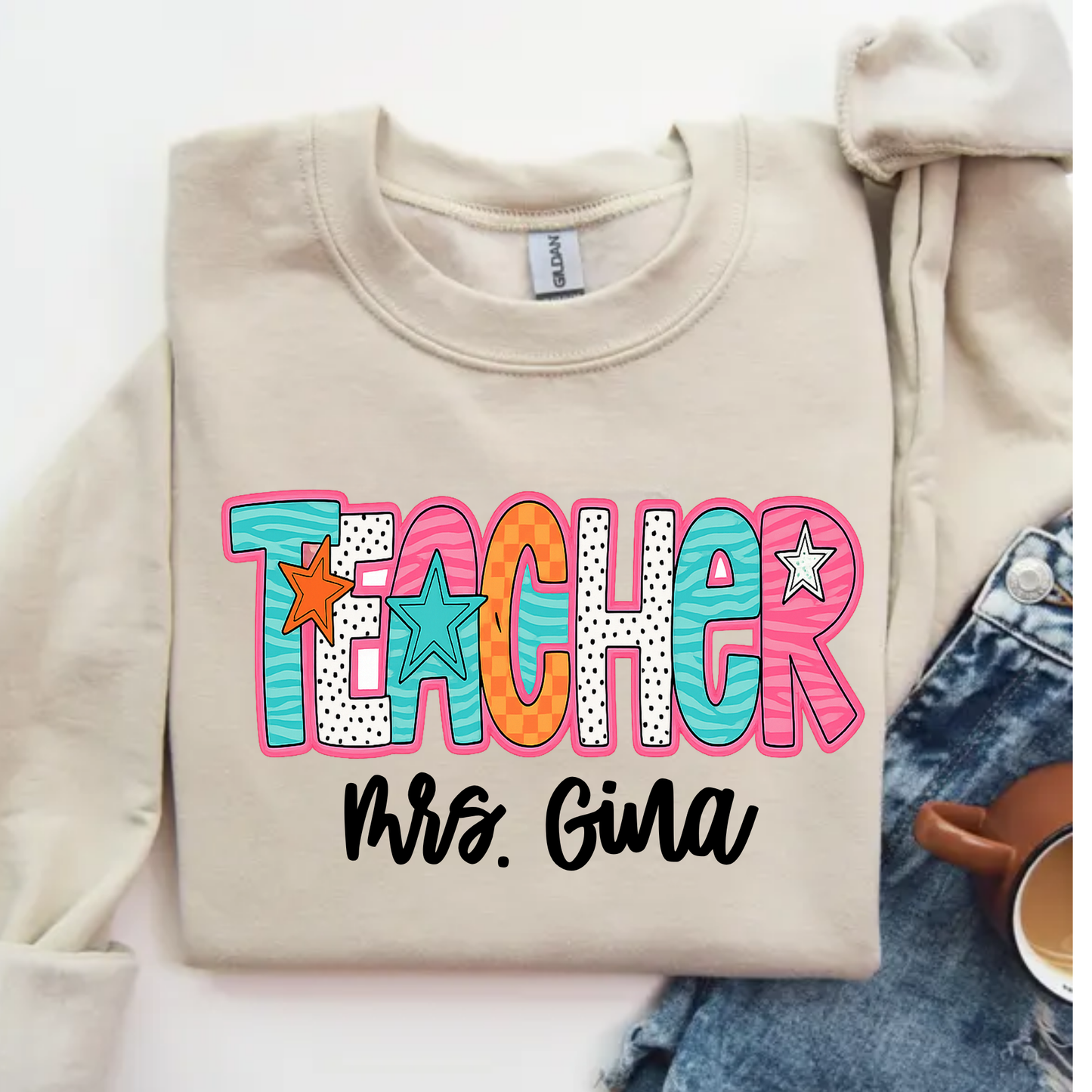 Personalized Teacher Sweatshirt | Custom Name Sweatshirt | Teacher Appreciation Gift | Teacher Gift for Her