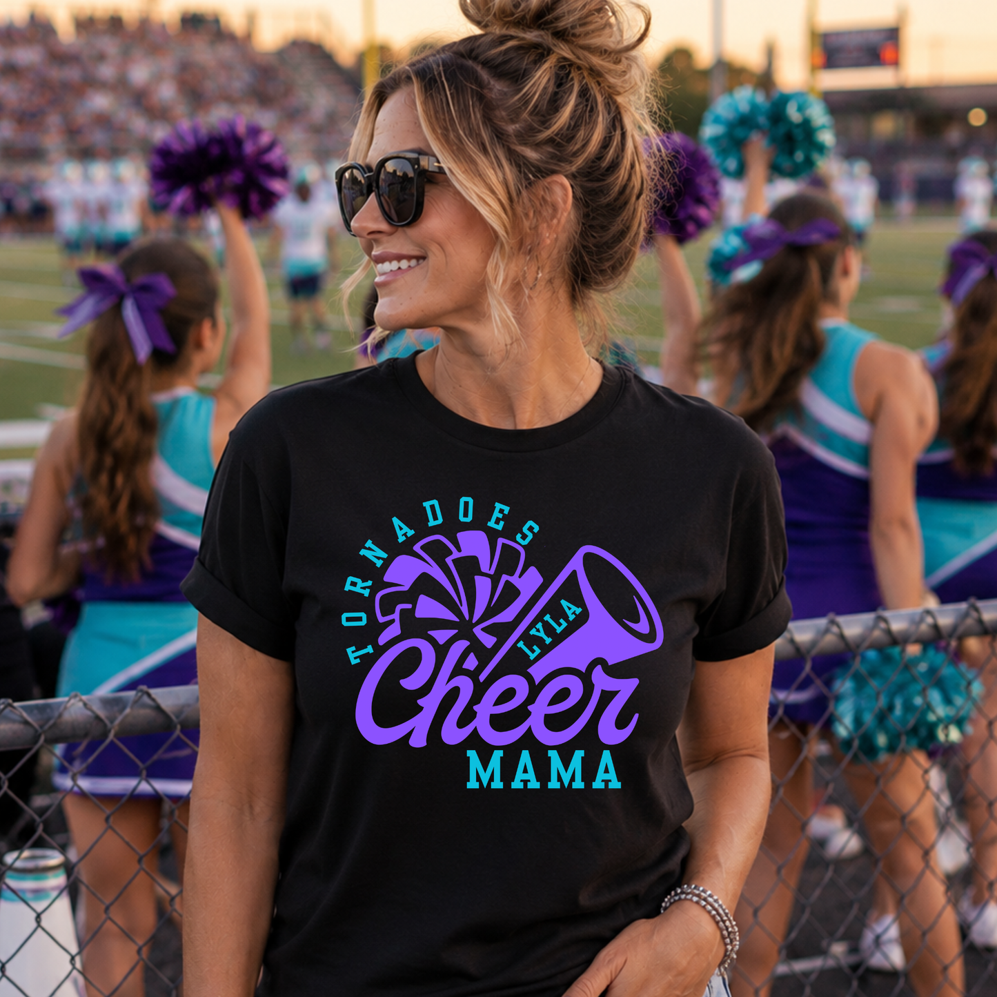 Custom Cheer Mama Shirt | Personalized Team Colors, Mascot & Cheerleader Name