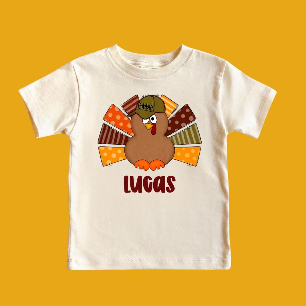 Personalized Thanksgiving Turkey Shirt for Kids | Matching Sibling T-Shirts