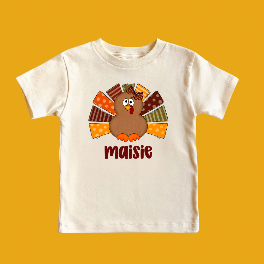 Personalized Thanksgiving Turkey Shirt for Kids | Matching Sibling T-Shirts