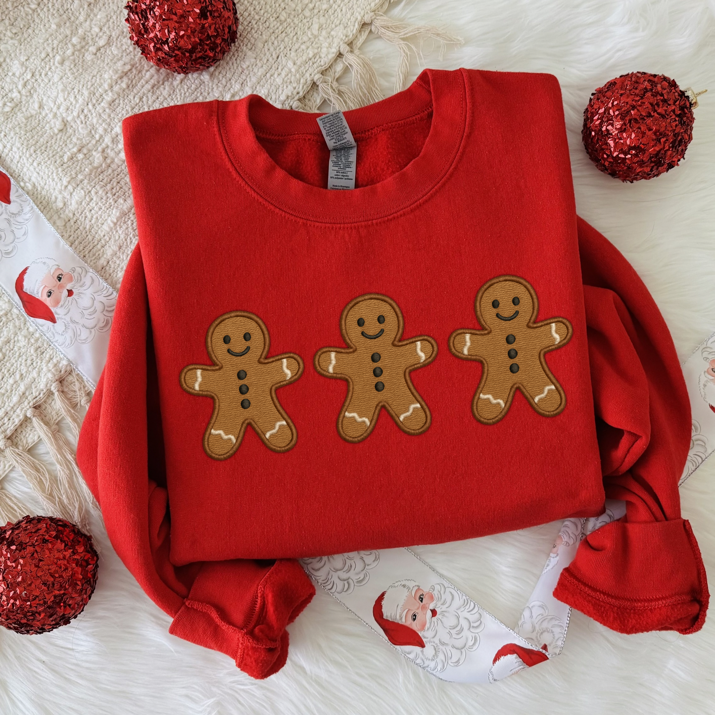 Gingerbread Christmas Crewneck Sweatshirt | Cute Holiday Sweater | Gildan 18000