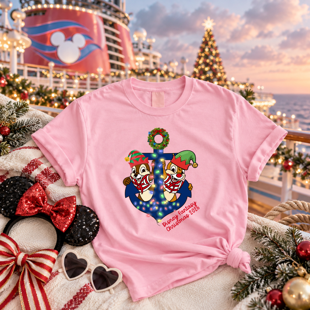 CUSTOM SHIP Christmas Cruise Chipmunk Shirt | Holiday Cruise Comfort Colors Tee for Women