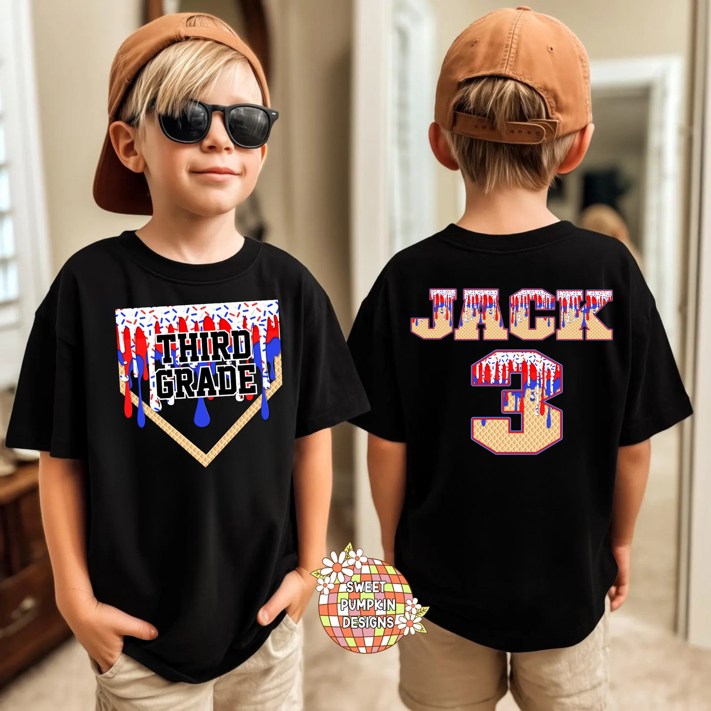 Ice Cream Drip Back to School Shirt for Kids - Cotton Shirt