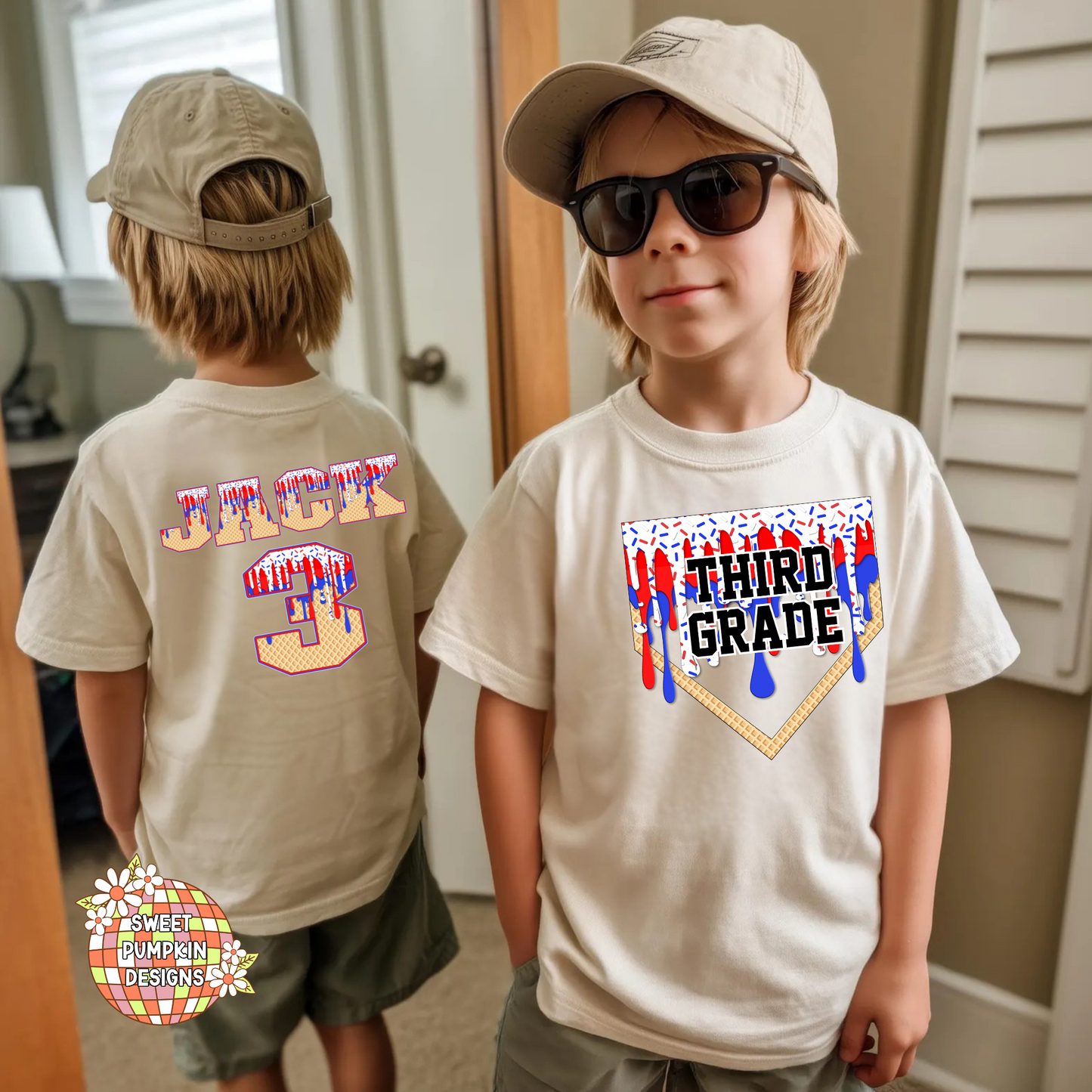 Ice Cream Drip Back to School Shirt for Kids - Cotton Shirt