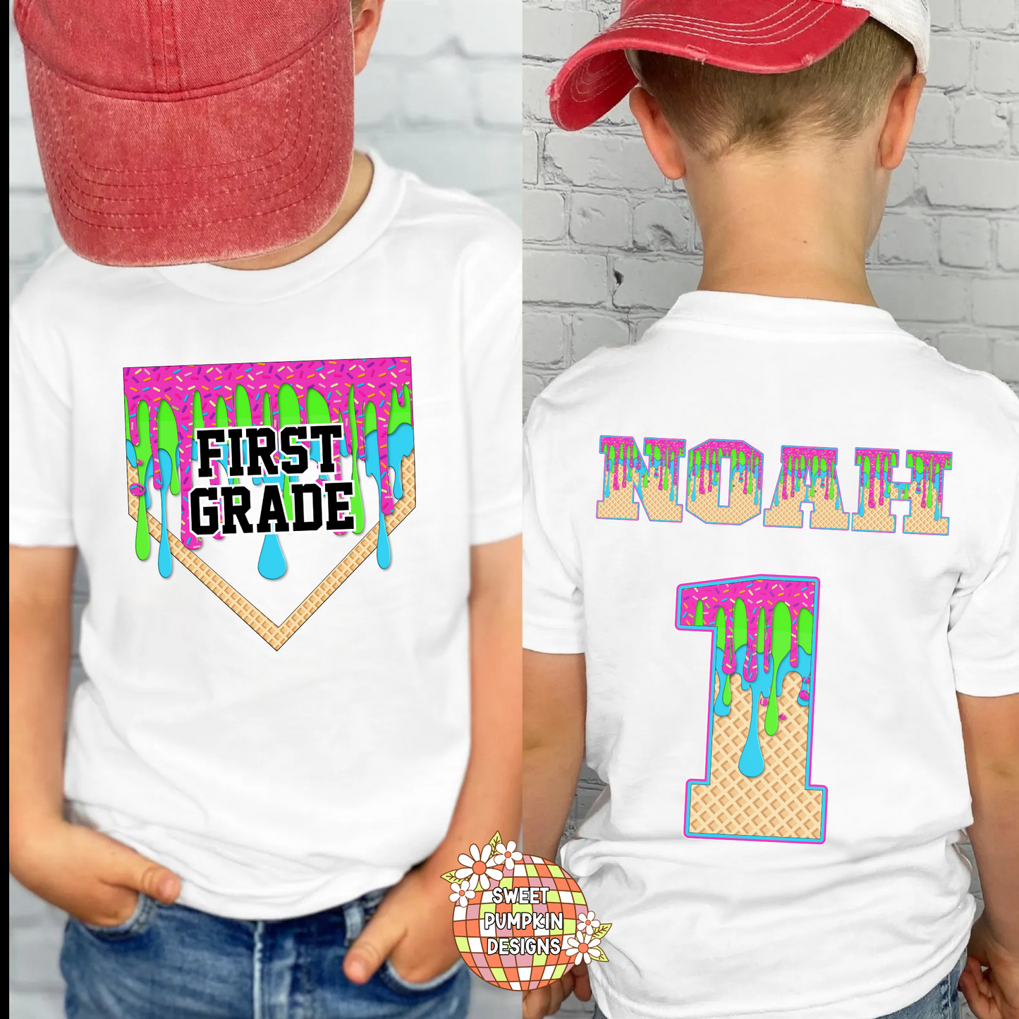 Ice Cream Drip Back to School Shirt for Kids - Cotton Shirt